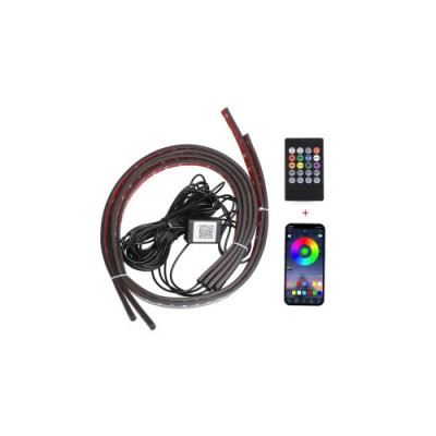 Kit banda LED RGB Digital cu aplicatie BTT sub masina 12V Cod: ZC06 Automotive TrustedCars foto