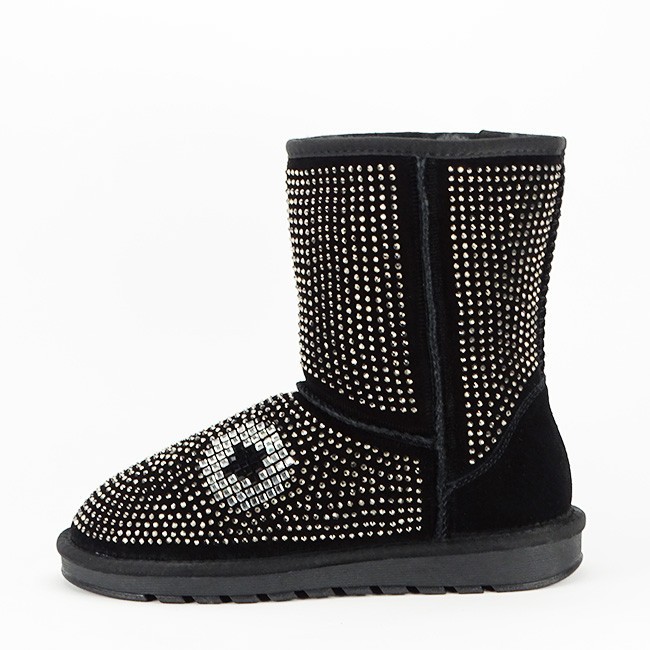 Cizme negre din piele naturala W8008 112