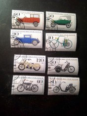 2 Serii Germania RFG - Berlin 1982 Automobile si 1983 Motociclete istorice , 8v