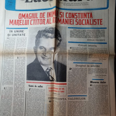 ziarul luceafarul 24 ianuarie 1987-articol cu ziua de nastere a lui ceausescu