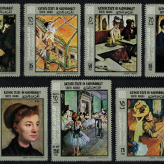 KATHIRI (YEMEN) 1967 - Picturi, Degas / serie completa MNH