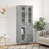 VidaXL Dulap &icirc;nalt, gri beton, 69,5x34x180, lemn compozit