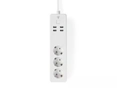 Prelungitor Smart WiFi 3 prize schuko 4x USB 1.8m 3680W 16A Nedis