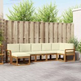 vidaXL Set de canapea cu pernă 7 pcs Natural și Crem 3366708