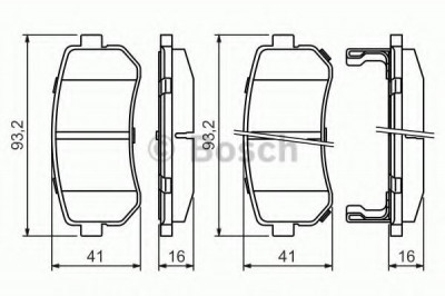 Set placute frana,frana disc KIA PRO CEED (ED) (2008 - 2013) BOSCH 0 986 494 140 foto