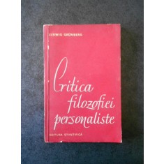 Ludwig Grunberg - Critica filozofiei personaliste