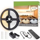 Banda LED reglabila NOVOSTELLA 6M, 672 LED-uri, 3000K-6500K, 24V, telecomanda inclusa, autoadeziva, pentru bucatarie si decor