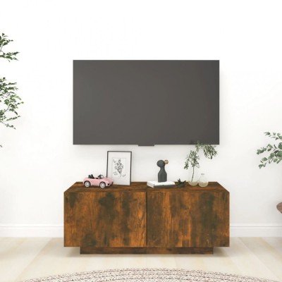 Gossi comoda tv, stejar fumuriu, 100x35x40 cm, lemn prelucrat foto