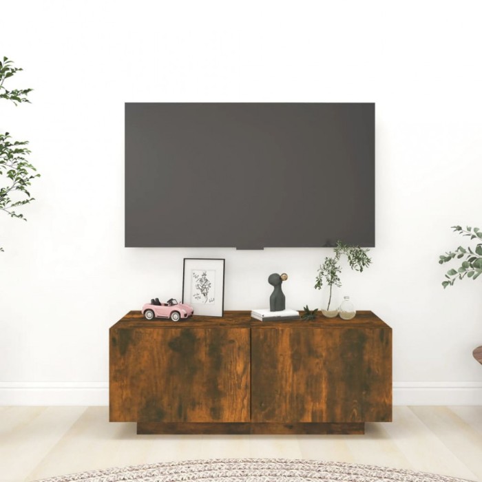 Gossi comoda tv, stejar fumuriu, 100x35x40 cm, lemn prelucrat