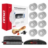 Senzori de parcare AMIO cu afisaj LED si 8 senzori argintii fata-spate