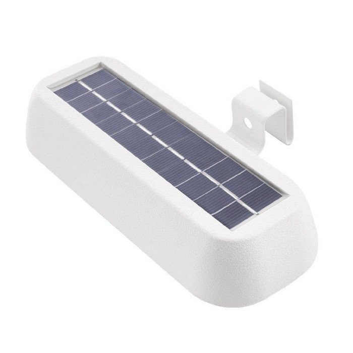 Reflector solar LED rectangular pentru fatada eMazing, 18 x 7 cm, detector de miscare, 6V, material plastic, 2200mAh, impermeabil, nuanta lumina alb r