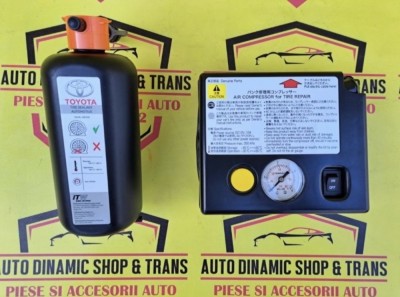 Compresor auto umflat roti kit pana original Toyota 120w Putere compresor 120 w 12V 10A foto