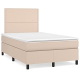 Pat box spring cu saltea, cappuccino, 120x190cm piele ecologica GartenMobel Dekor, vidaXL