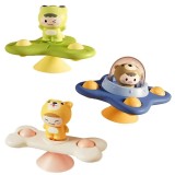 Set 3 jucarii interactive rotative cu ventuza si personaje vesele pentru bebelusi si copii mici, EMC ONSHOP&reg;