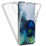 Husa pentru protectie compatibila cu Samsung Galaxy S20 Plus PC &amp; Glass -360&deg; (fata si spate), transparenta, Oem
