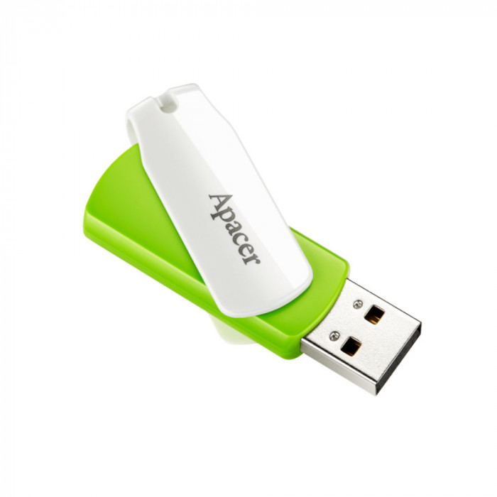 Memorie USB 2.0 Apacer 32Gb, AH335, rotativa, alb cu verde