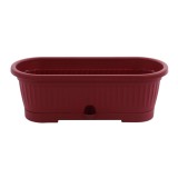 Jardiniera din plastic Verbena, cu suport, interior / exterior, ovala, visiniu, 30 x 12.4 x 12.4 cm