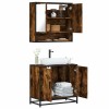 VidaXL Set mobilier de baie, 2 piese, stejar fumuriu, lemn prelucrat 3300917