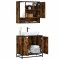 vidaXL Set mobilier de baie, 2 piese, stejar fumuriu, lemn prelucrat 3300917