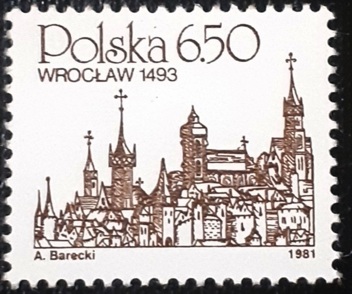 Polonia 1981 arhitectura, catedrala,serie 1v. Mnh