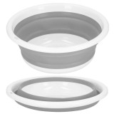 Lighean pliabil, rotund, din plastic si silicon, 37x15cm, 9litri, gri Household NewTrend