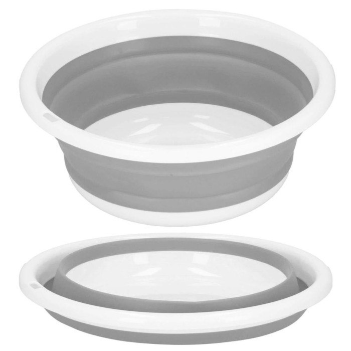 Lighean pliabil, rotund, din plastic si silicon, 37x15cm, 9litri, gri Household NewTrend