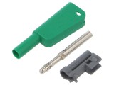 Conector de laborator banană 4mm, 32A, 1kV, verde