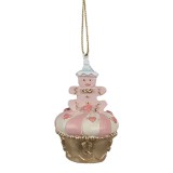 Cumpara ieftin Set 2 ornamente brad Craciun Briosa polirasina multicolora 5x8 cm