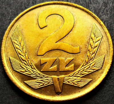 Moneda 2 ZLOTI - POLONIA, anul 1975 * cod 2585 = UNC luciu de batere foto