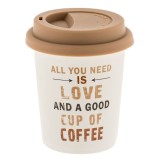 Cana TO GO cu capac pentru cafea, Portelan, 290 ml