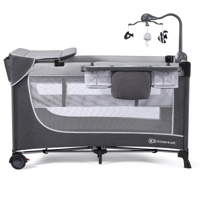 Patut De Calatorie Kinderkraft Leody, Cu Accesorii, Grey foto