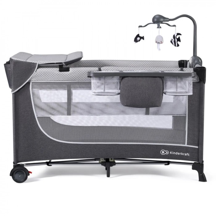 Patut De Calatorie Kinderkraft Leody, Cu Accesorii, Grey