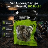 Set Ancore/C&acirc;rlige pentru Pescuit, 100 Bucăți