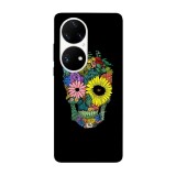Husa compatibila cu Huawei Nova 8i model Flower Skull, Silicon, TPU, Viceversa, Transparent, Carcasa