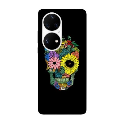 Husa compatibila cu Huawei Nova Y70 model Flower Skull, Silicon, TPU, Viceversa foto
