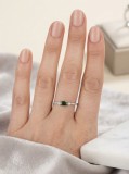 Cumpara ieftin Inel Fin din Argint 925 , zOlive Minimalist, cu Zirconiu Verde Baguette (1.50g) , Simplitate E i Culoare