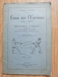 Georges Dubois - Essai sur l&#039;Escrime (Dague et Rapi&egrave;re) - Souzy, Paris, 1925