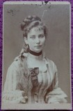 Fotografie tip CDV, tanara din Ungaria, inceput de secol XX