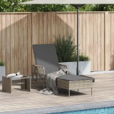 VidaXL Șezlong pentru Soare Gri deschis Ratan PE 157 x 55 x 92 cm