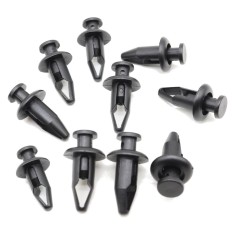 Set 10 clema fixare plastic NISSAN SUNNY (B11), 10.81-08.90, lateral ornamente, ornamente praguri exterioare, 10 bucati,