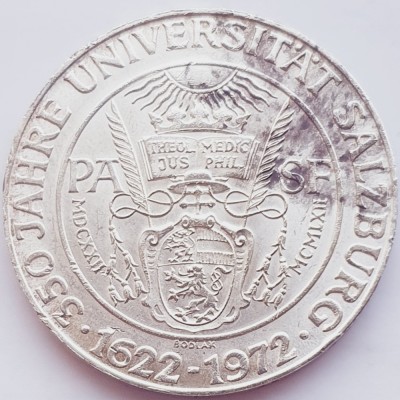 435 Austria 50 Schilling 1972 Salzburg University km 2913 argint foto