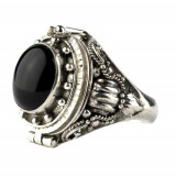 Inel argint Poison Ring cu onix R166O (Marime inele - EU: 60 - diametru 19.2 mm)