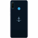 Husa silicon pentru Huawei P30 Lite, Blue Navy Anchor Illustration Flat