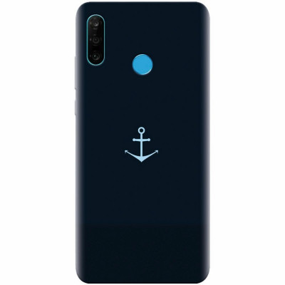 Husa silicon pentru Huawei P30 Lite, Blue Navy Anchor Illustration Flat foto