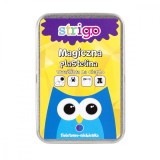 Plastilina magica Strigo in cutie metalica, Violet-Albastru