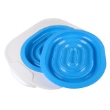 Kit Educare Pisici la Toaleta SmartKitty, Plastic Crem, Rotund - Capac WC, 38.6x37.3x3cm