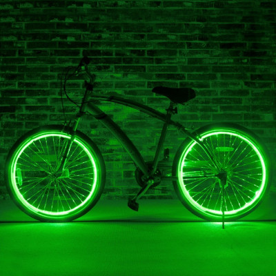 Kit fir luminos el wire pentru tuning roti bicicleta, lungime 4 m, invertoare foto