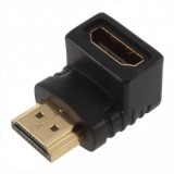 Adaptor 90&#039; HDMI (mama) la HDMI (tata) DeTech-17121 Negru