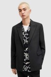 AllSaints sacou din lana Dima culoarea negru