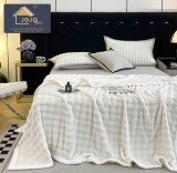 Cumpara ieftin Patura cocolino 200x230cm,gofrata cu bordura alba,alba-F072